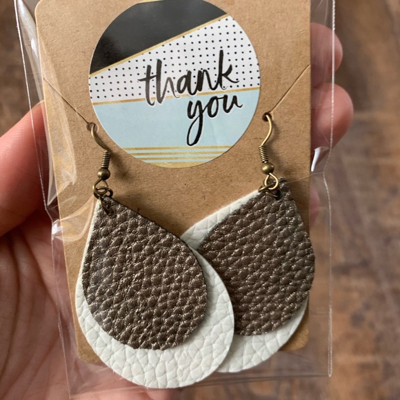 Jewelry - Handmade faux leather earrings